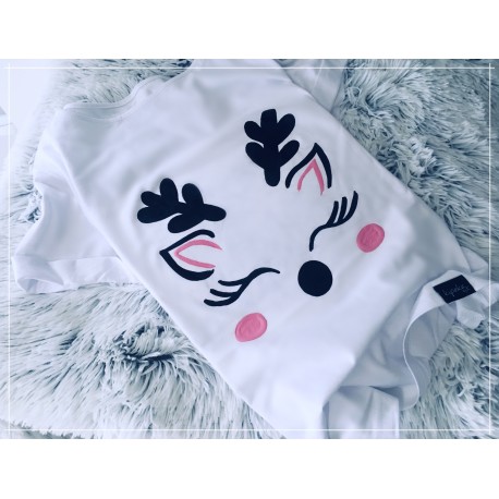 renifer + rzęsy koszulka świąteczna