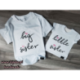 ZESTAW koszulek dla sióstr dzieci : big sister , little siste