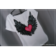 L/XL fason: serek - skrzydła + czerwono różowe serce na plecach, przód gładki.