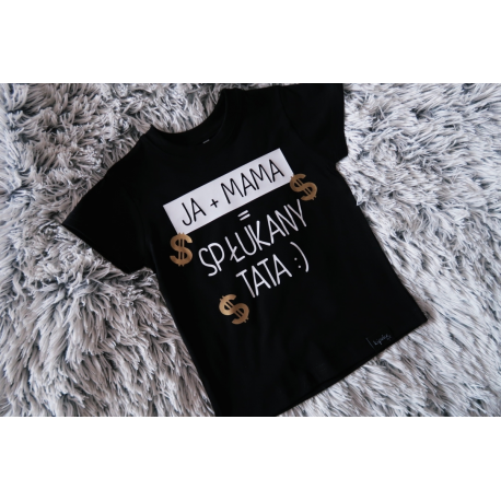 koszulka dziecięca JA + MAMA czarna - rozmiar 110 - 1 sztuka