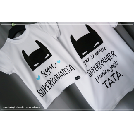 ZESTAW 2 KOSZULEK - TATA + SYN superbohater