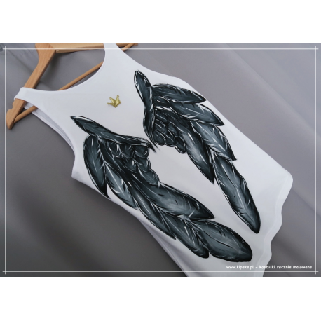 S/M koszulka ze skrzydłami na ramiączkach 1 sztuka + korona