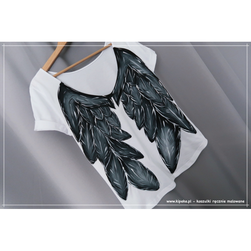 S/M dekolt plecy koszulka ze skrzydłami 1 sztuka