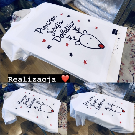 ZESTAW PERSONALIZOWANY renifer 3 koszulki : mama dziecko tata