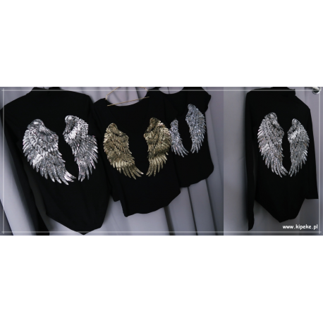 S/M SREBRNE skrzydła cekiny 2 sztuki