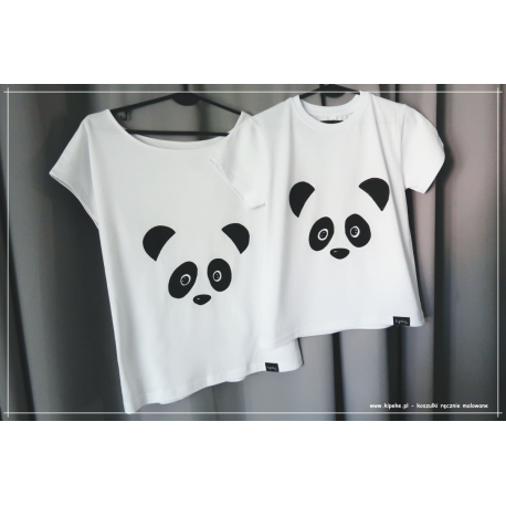 ZESTAW mama i córka/ syn panda koszulki