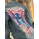 Kurtka ręcznie malowana stich dziecięca coustom diy jeans