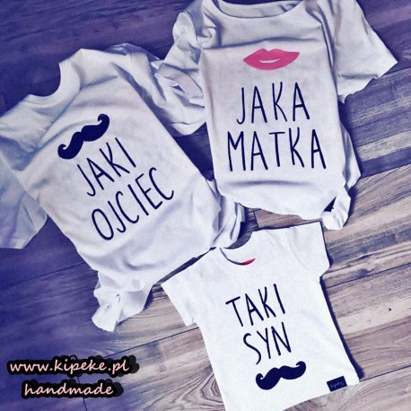 ZESTAW RODZINNY : JAKI OJCIEC wąs + JAKA MATKA usta + TAKI SYN wąs / TAKA CÓRKA usta