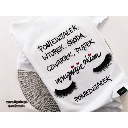 poniedziałek, wtorek, środa... rysunek rzęsy + czerwone serca